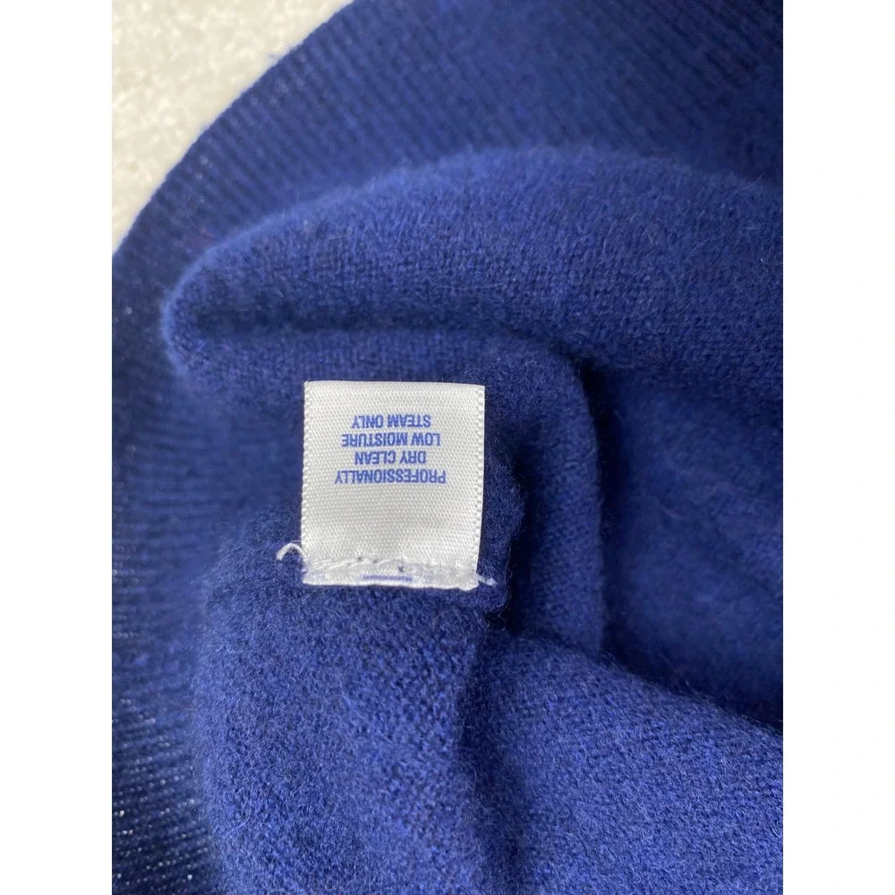Club Room Estate Cashmere Sweater Mens L Royal Blue V-Neck 100% Cashmere‎ Knit